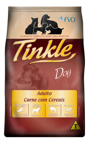 Ração Tinkle Para Cães Adultos Sabor Carne 15kg