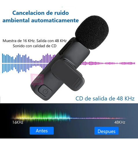 Micrófono Inalámbrico Corbatero Celular iPhone Android Usb C