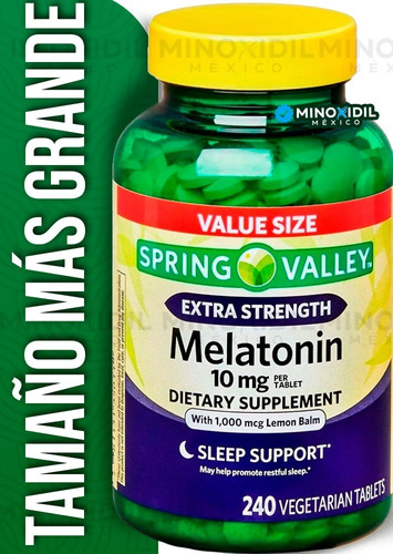 Imagen 1 de 9 de Melatonina Con Balsamo Limon 10 Mg Extra Fuerza | 240 Tabs