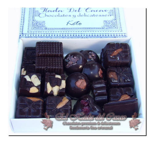 Imagen 4 de 8 de 1/4 Bombones Keto Chocolate Premium Cacao Stevia Cetogenico