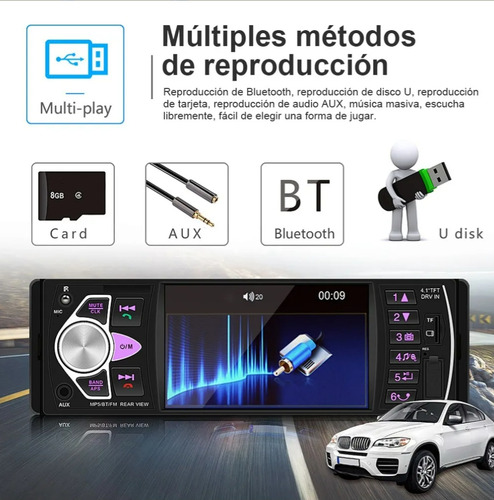 Autoestéreo Hivoz Usb 7 Pulgadas Estereo Doble Din Mirrorlink Pantalla Táctil Y Cámara Bluetooth Negro Reproductor Multimedia Auto
