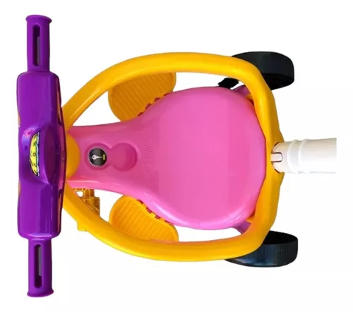 Motoca Infantil Triciclo Encantado Rosa com Empurrador e Proteção Pais e  Filhos