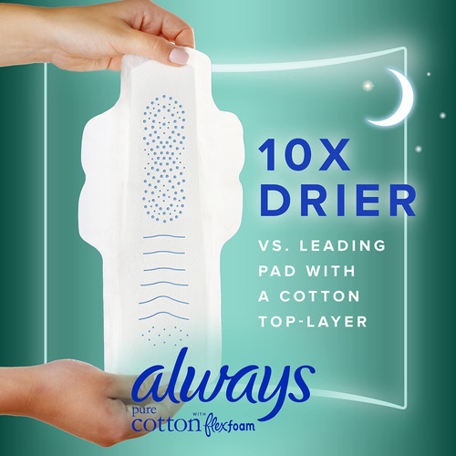 Always Pure Cotton With Flexfoam Pads, Size 5 Extra Heavy Ov