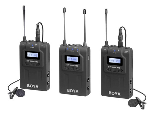 Imagen 2 de 2 de Kit Microfono Inalambrico Uhf 2 Corbateros Boya Wm8 Pro K2