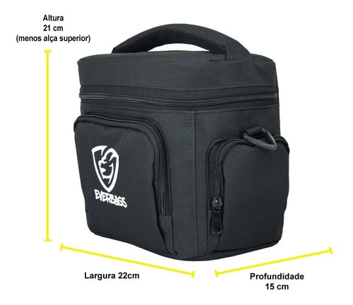 Imagem 5 de 6 de Bolsa Térmica Fitness Master Marmita Preto Branco Lancheira