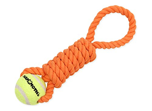 Mammoth Flossy Chews Twister Rope Toy Con Pelota De Tenis. J