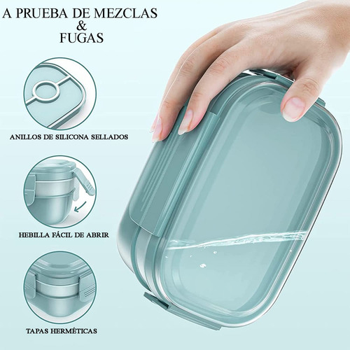 Box Lunch 3 Niveles Topper 1900ml Fiambrera Con Cubiertos