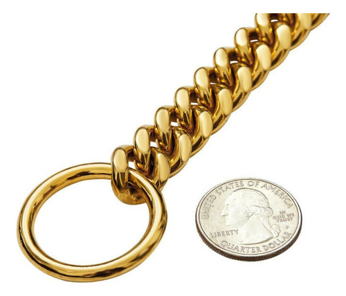 Collar Para Perro Golden Chain Cuban Chain Metallic New Stou