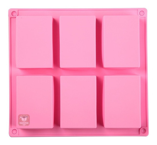 Imagen 2 de 6 de Molde Silicona Rectangular Liso X6 Cavidades Jabon Belgrano