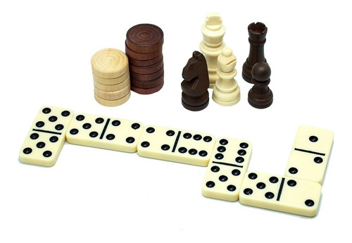 Set Juegos Clásicos 3 En 1 Ajedrez/damas/domino Novelty