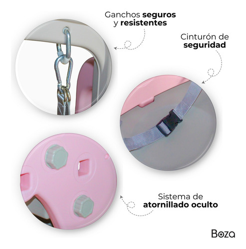 Centro De Diversión Infantil Resbaladilla Columpio Canasta Color Rosa