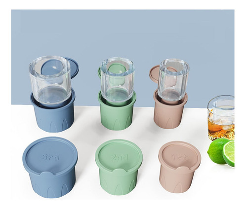 Juego De 3 Moho De Cubo De Hielo Cilíndrico Cilíndrico Hueco