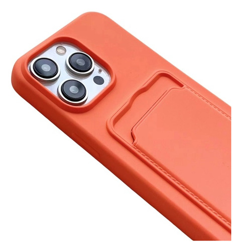 Capinha Para iPhone Silicona Elegante Com Porta-cartões