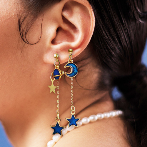 Par De Pendientes Planet Earrings Con Forma De Estrella Y Lu