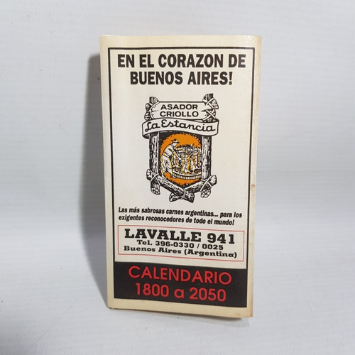 Antiguo Calendario Bolsillo 1800 Al 2050 Muy Raro Mag 62020