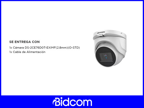 Cámara Seguridad Torreta Fija Domo Hikvision 2 Mp Bidcom