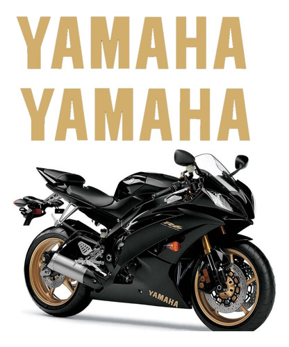 Kit Adesivo Faixa Spoiler Para Yamaha R6 2005 Preta 13665 Cor Dourado