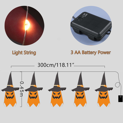 Cadena De Luces Led Con Forma De X, Diseño De Sombrero De Br