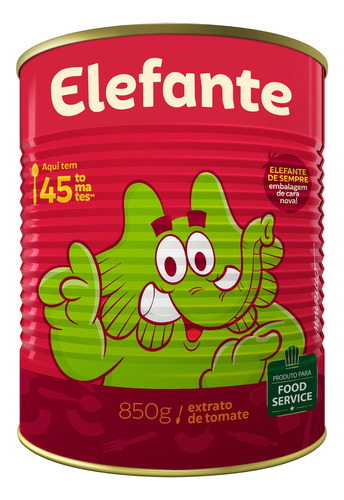 Extrato de Tomate Elefante sem glúten em lata 850 g