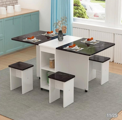 Comedor Plegable Para 4 Personas Incluye 4 Pisos 140x80x76