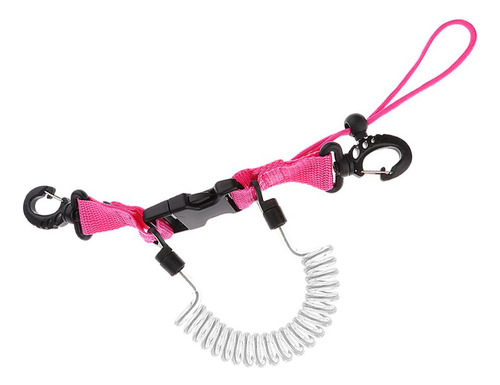 Scuba Diving Elastic Spring Coil Lanyard Hebilla De Rosa B