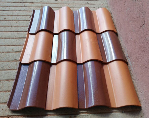 Teja De Barro Esmaltada Mixta Ala Mega 45cmx28cm Pieza Chocolate Esmaltada