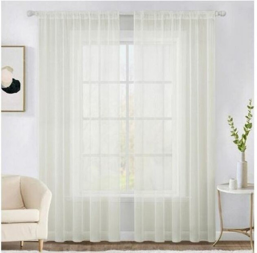 Cortinas Transparentes Para Sala 2.90 X 2.35 (en 2 Lienzos)