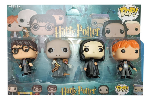  Kit Funko Pop X 4 - Harry - Ron - Voldemort - Severus
