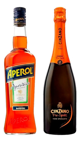 Aperitivo Aperol + Champagne Cinzano Pro Spritz 750ml.