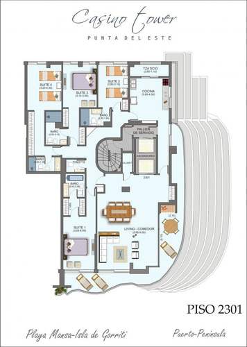 Imagen 25 de 25 de Casino Tower Planta Especial 4 Suites Financia O Permuta Usa (ref: Psd-7613)