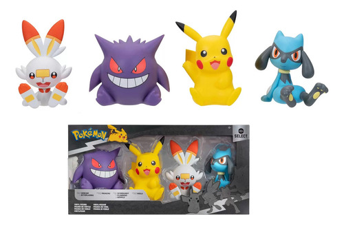 Pokemon Select Gengar Scorbunny Riolu Pikachu 4 Pack