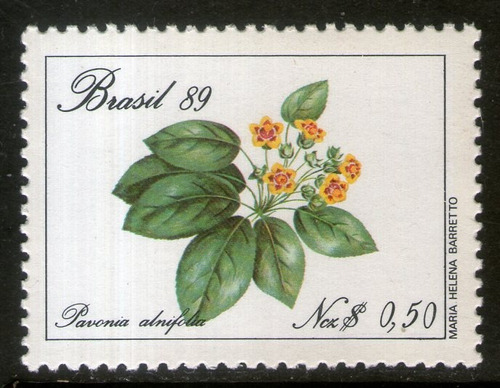 Brasil Sello Mint Flores Brasileras Pavonia Alnifolia 1989 