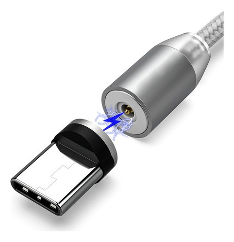 Cable Magnetico Usb Tipo C Punta Imantada 360 Negro