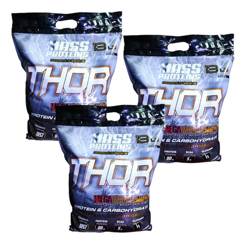 3 Proteina Thor Mega Massgainer - L a $37308