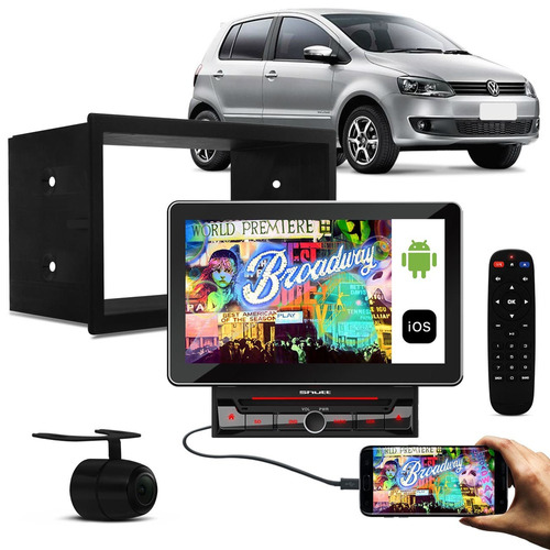 Kit Multimídia Shutt Broadway 2 Din Gps + Moldura Preta Fox