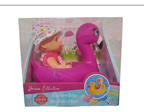 Muñeca Dream Collection Bebé Para El Baño Flotador Flamingo