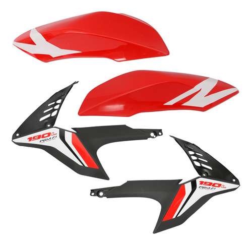 Juego Cubiertas Laterales De Tanque P/ Honda Xr190l Roja Mtc