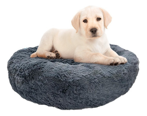 Cama Antiestrés Para Perro Chico 60cm Relajante Y Suave Color Gris Oxford