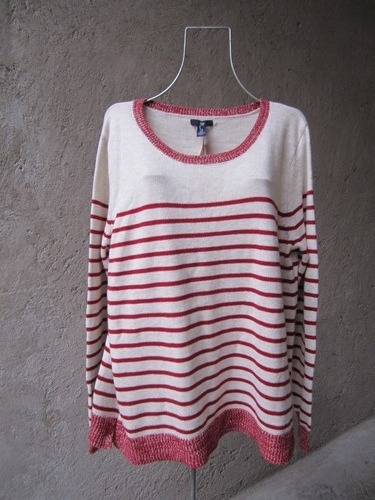 Gap Sweater Rayas Xl  Pullover Navidad Invierno Rojo Ivory