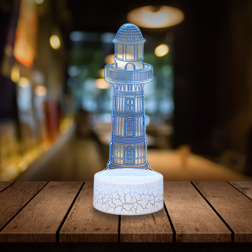 Lámpara De Luz Nocturna 3d Illusion Light 3d Lighthouse Cart