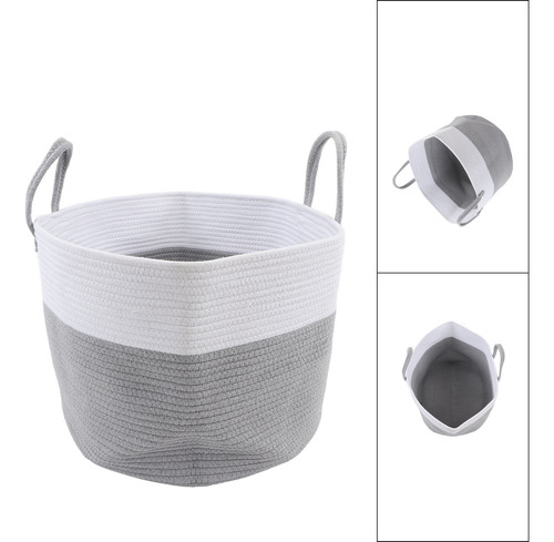 Cesta Tejida Con Cuerda De Algodón De Gran Capacidad Y Flexi