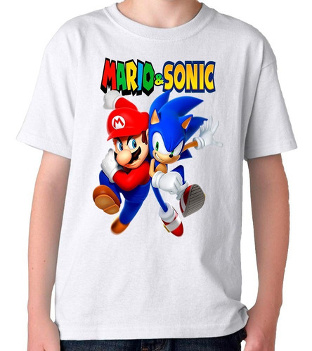 Remera Camiseta Sonic Vs Mario