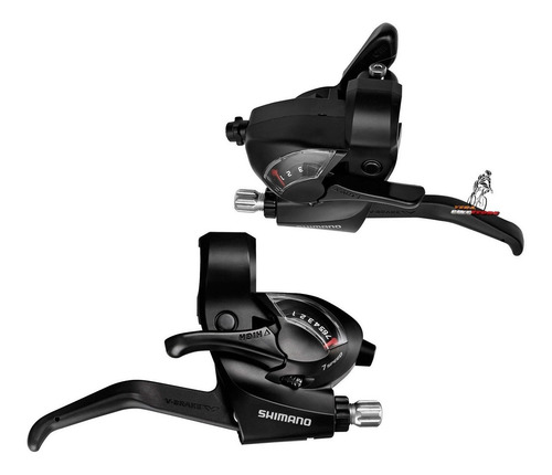 Manijas Shimano Ef41 Tourney Cambios 3x 7v Frenos Integrados Negro