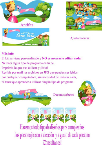 Pequeños Héroes Niña Cumpleaños Kit Imprimible Personaliza