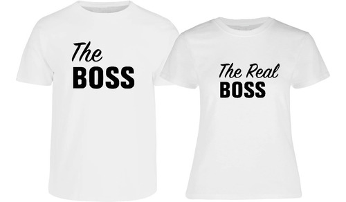 Playeras Duo Para Pareja The Boss The Real Boss 100% Algodon