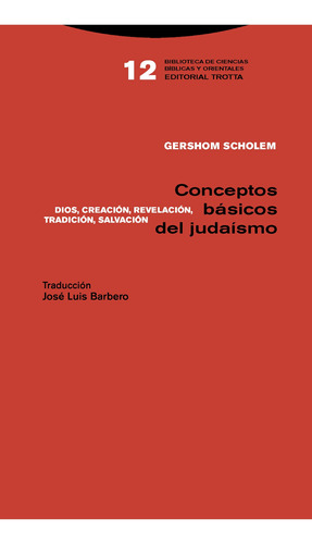 Conceptos Básicos Del Judaísmo, Gershom Scholem, Trotta