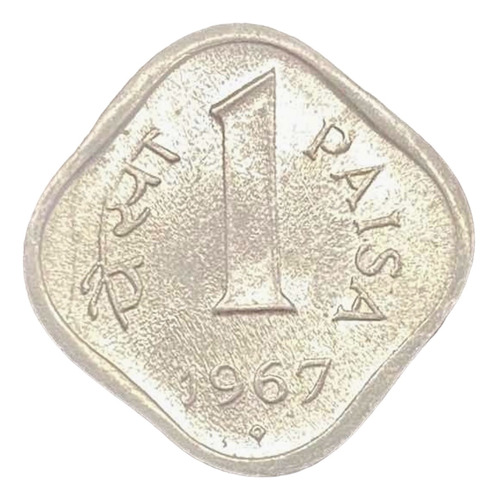 India - 1 Paisa - Año 1967 - Km #10 - Cuadrada :