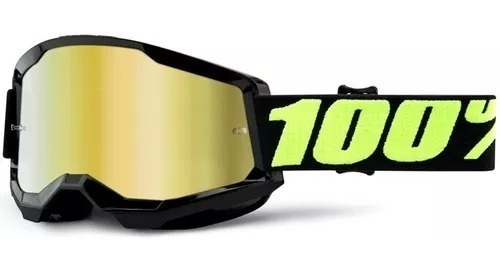 Óculos Motocross Trilha 100% Strata 2 Espelhado Upsol Preto