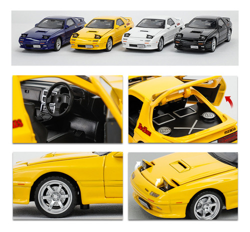 Carro Diminuto Do Metal De Mazda Rx7 Fc Com Luzes E Som 1/32