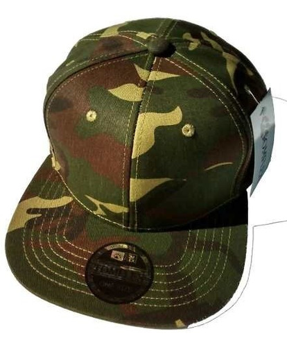 Boné Todo Camuflado Verde Aba Reta Militar Importado Top